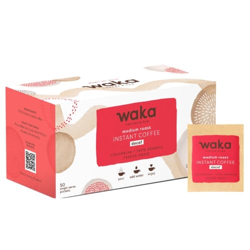 Paquete Individual de Café Instantáneo Waka, Tostado Medio, Descafeinado, 0.1 oz